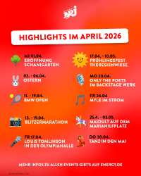 Collage auf der verschiedene Termine in München zu finden sind.