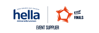 hella mineralbrunnen Logo und EHF Finals Logo nebeneinander