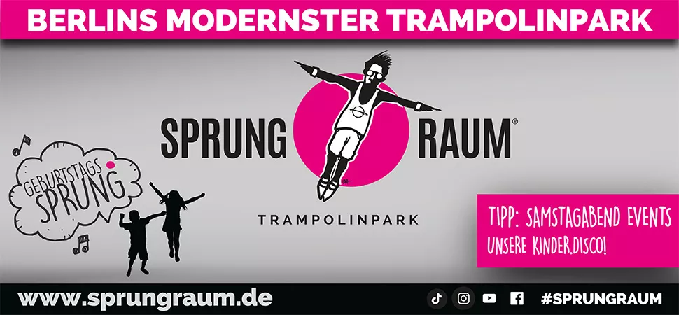 SPRUNG.RAUM Berlin: Geburtstagsparty & KINDER.DISCO