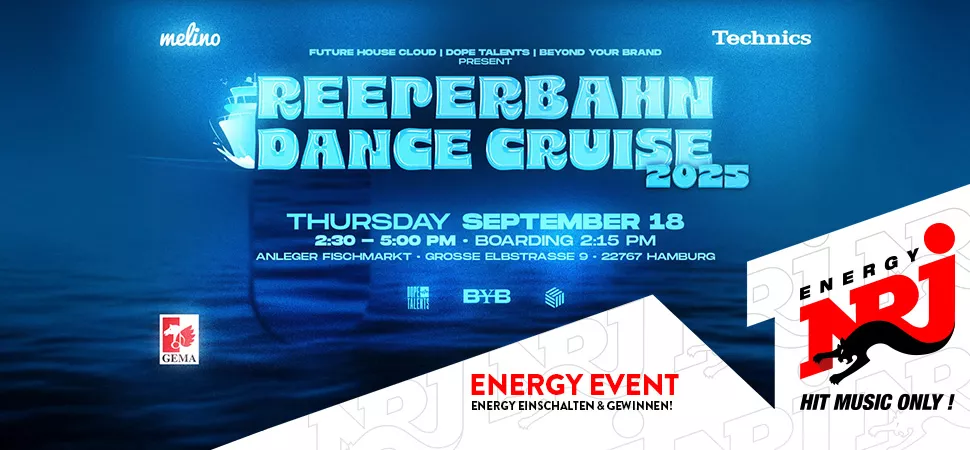 Reeperbahn Dance Cruise 2025 - präsentiert von ENERGY Reeperbahn Dance Cruise 2025 - präsentiert von ENERGY