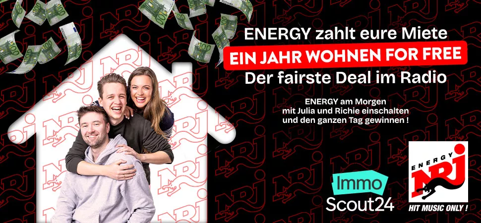 Grafik mit viel Text und einem Foto von drei Moderatoren in einem Haus