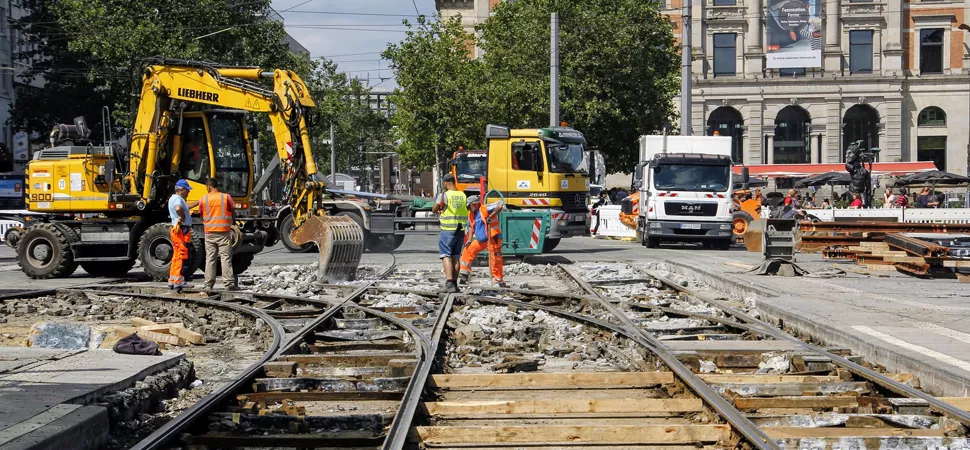 Baustelle Baustelle auf der Straße