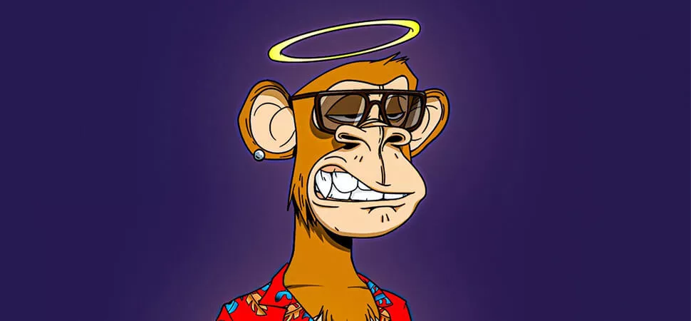 Affe mit Brille und Heiligenschein
