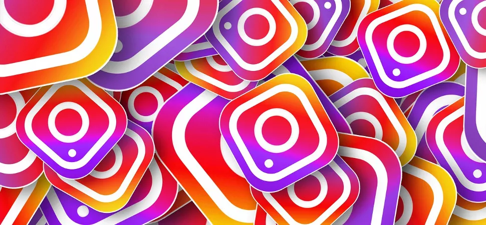 Instagram Logos_Stockphoto Viele Instagram Logos über- und nebeneinander