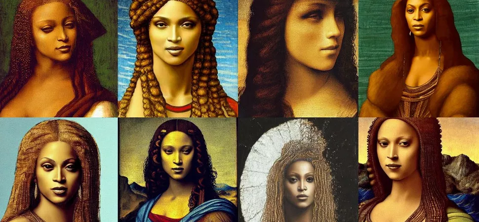 Beyoncé als Mona Lisa via Stable Diffusion
