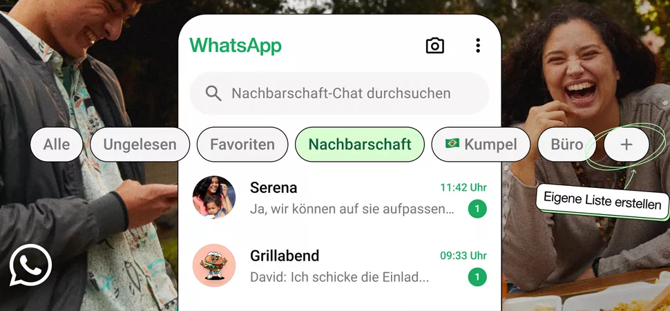 WhatsApp Liste WhatsApp bietet eine neue Funktion "Listen" an.