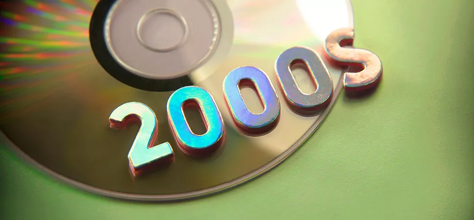2000s Schriftzug auf einer CD 2000s Schriftzug auf einer CD