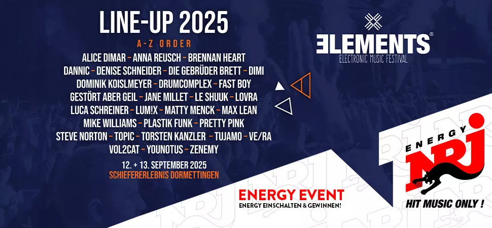 ENERGY präsentiert das Elements Festival 2025