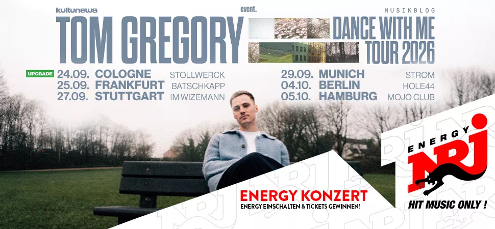 Konzertbanner der Tour von Tom Gregory