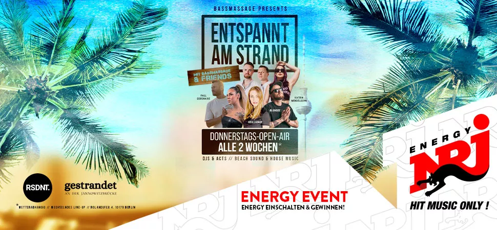 Grafik mit Palmen und DJs