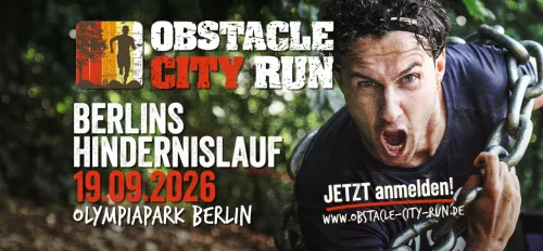 Plakat das den Obstacle City Run bewirbt