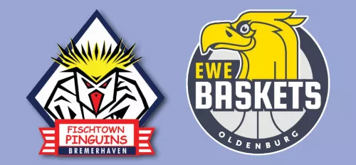 Logos Fischtown Pinguins und EWE Baskets