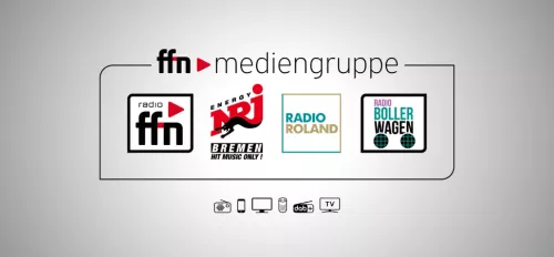 Jobbörse: Übersichtsbild der ffn mediengruppe mit allen Logos