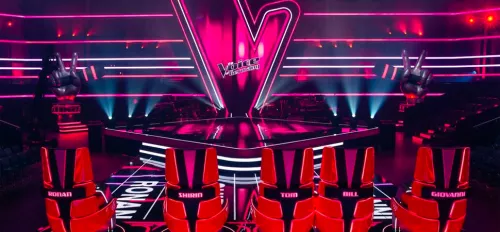 Die Bühne inklusive Sitzen von "The Voice of Germany"