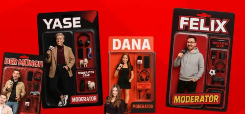 Actionfiguren der Moderatoren erstellt mit ChatGPT.