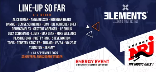 ELEMENTS Festival 2025 - Line Up 2 ELEMENTS Festival 2025 - Line Up 2