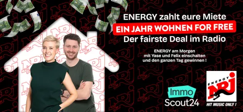 Grafik mit viel Text und einem Foto von zwei Moderatoren in einem Haus