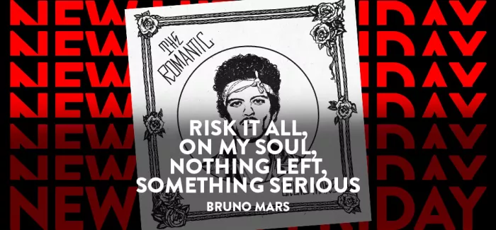 Grafik mit viel Text und dem Albumcover von Bruno Mars