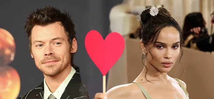 Harry Styles und Zoë Kravitz mit Herz