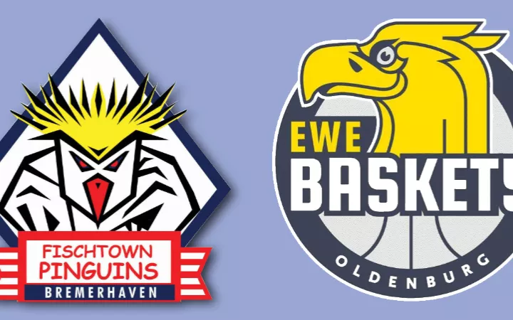 Logos Fischtown Pinguins und EWE Baskets