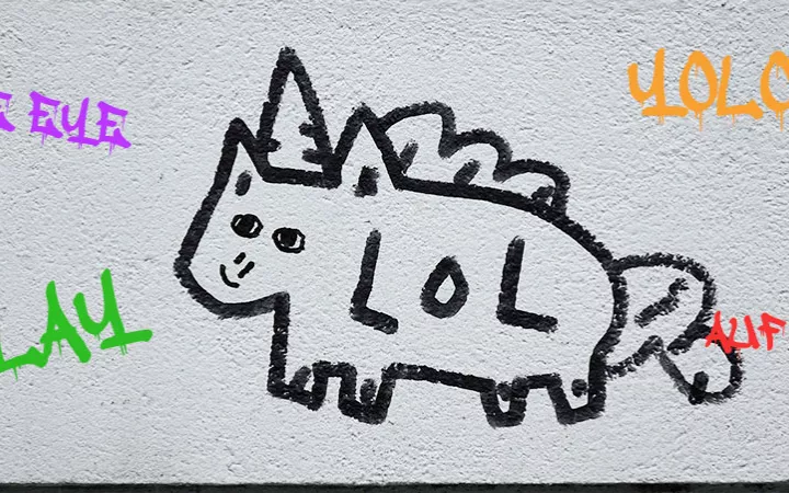 Jugendwort Voting 2023 Einhorn mit den Jugendwörtern