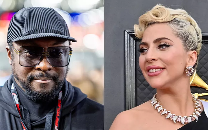 will.i.am & Lady Gaga Links ein Foto von will.i.am. und rechts ein Foto von Lady Gaga