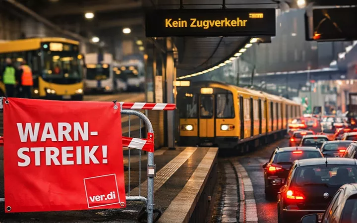 Busse, U-Bahn und Autos.