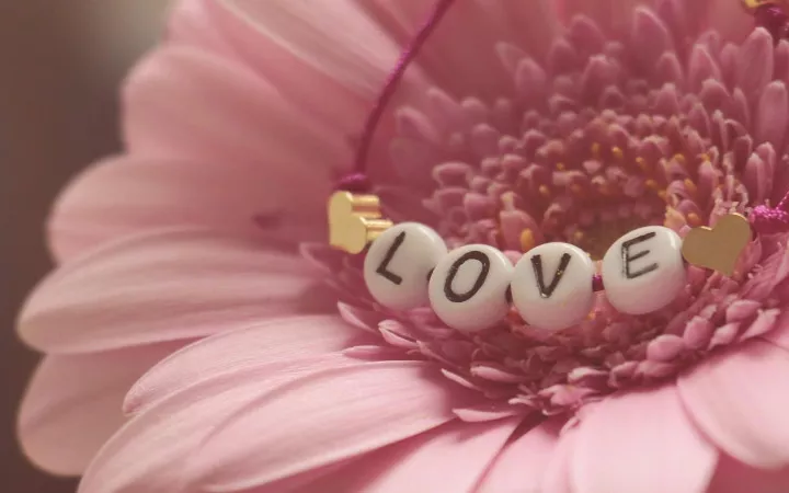 Muttertag Blume mit Armband "love"