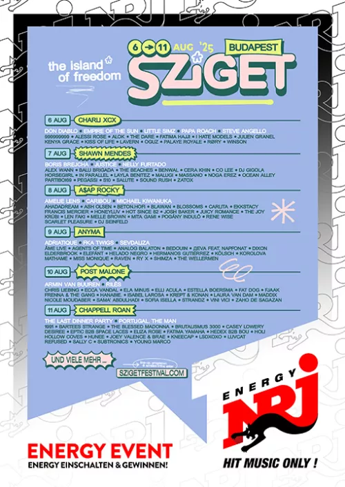 ENERGY präsentiert das Sziget Festival 2025