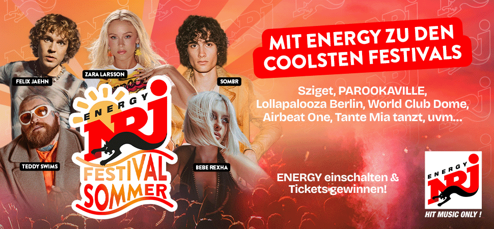 Das ENERGY Festivalsommer Logo mit Stars.