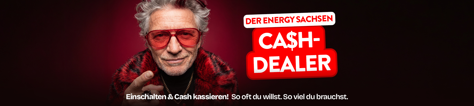 Cash Dealer mit cooler Brille